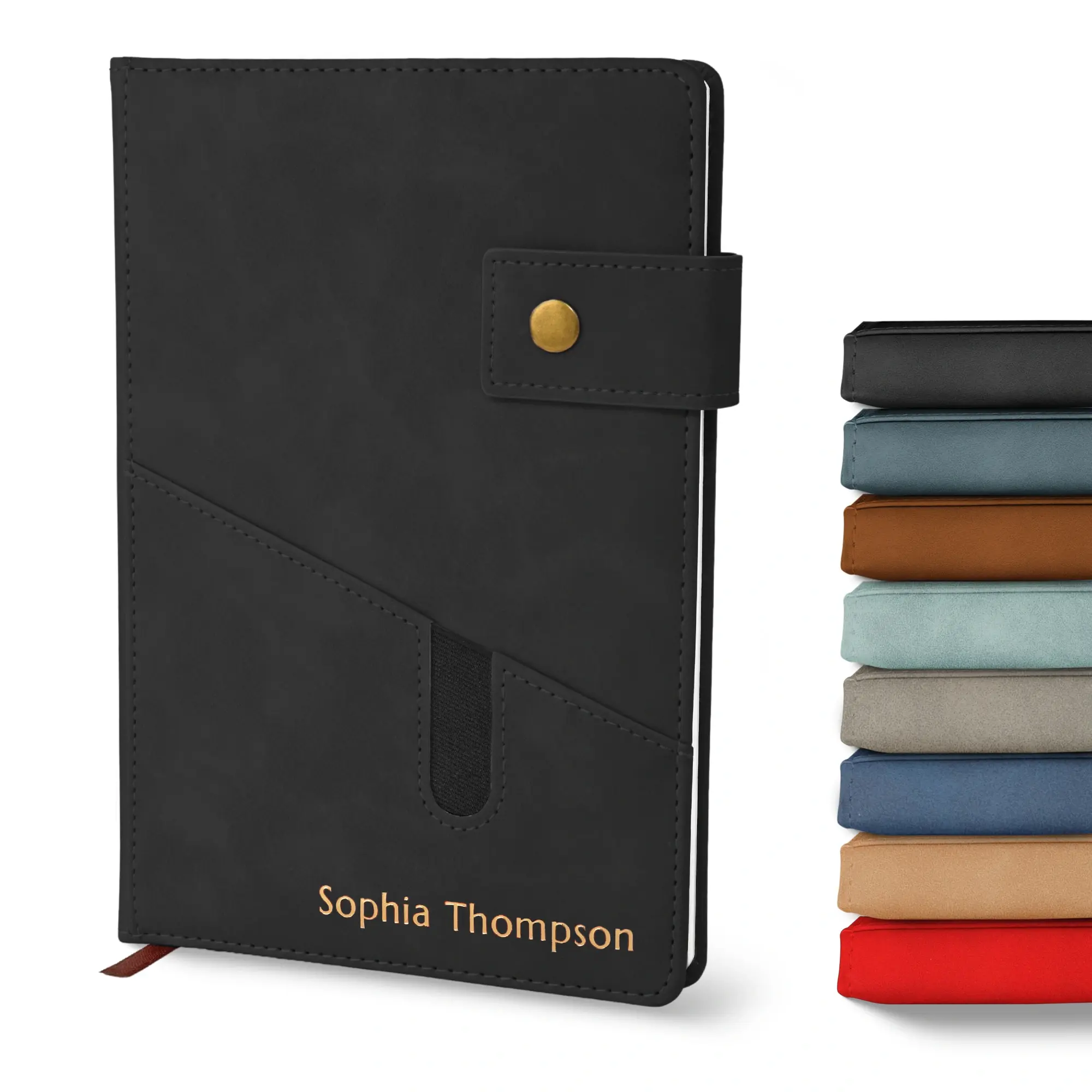 Custom Notebook with Pocket - Black